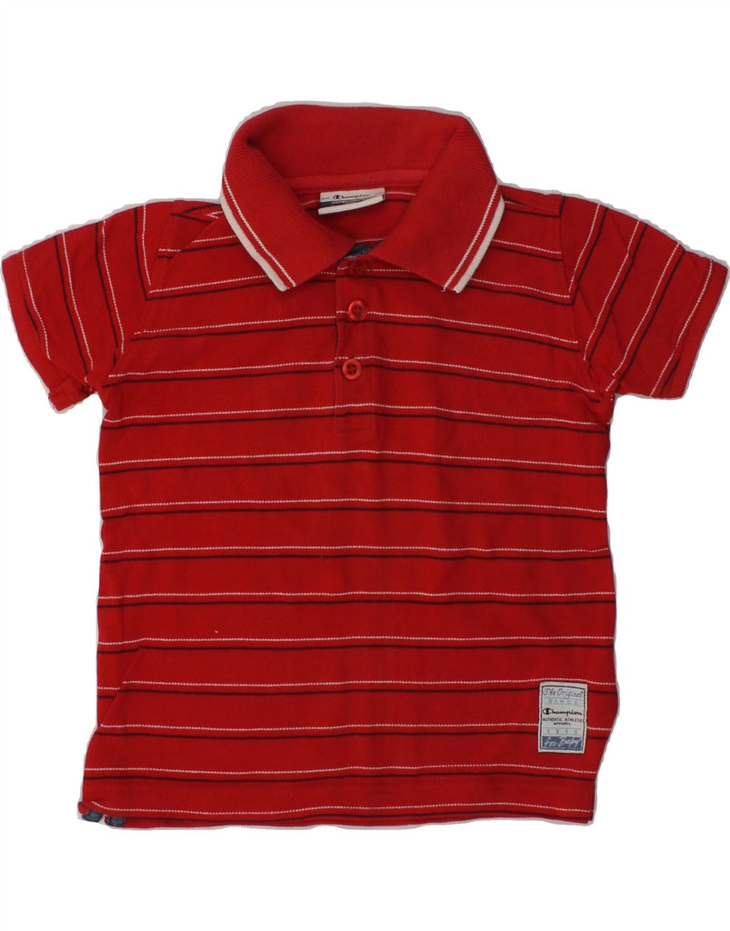 CHAMPION Baby Boys Polo Shirt 18-24 Months Red Striped Cotton | Vintage Champion | Thrift | Second-Hand Champion | Used Clothing | Messina Hembry 