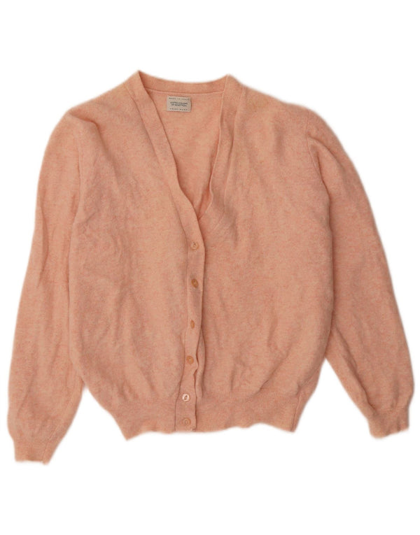 Benetton Womens Cardigan Sweater UK 14 Large Pink Flecked Wool