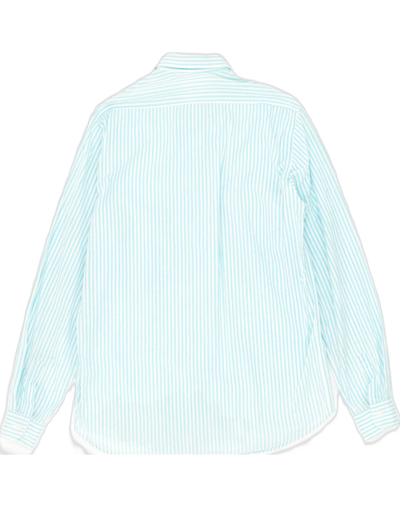 BENETTON Mens Shirt Small Turquoise Striped Cotton | Vintage Benetton | Thrift | Second-Hand Benetton | Used Clothing | Messina Hembry 