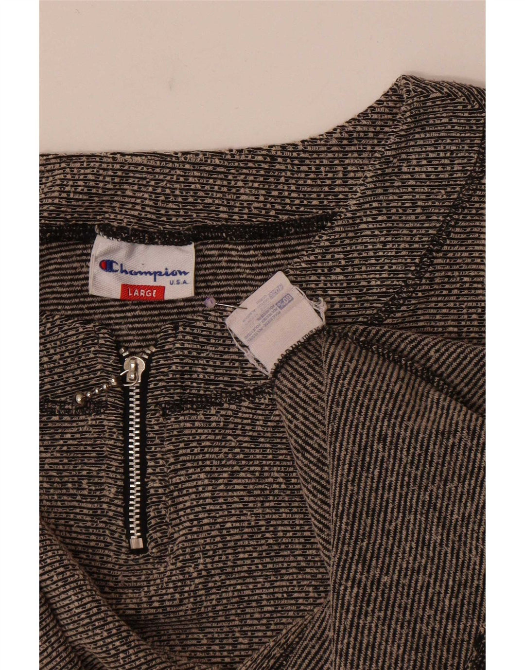 Champion Womens Crop Top Long Sleeve UK 16 Large Grey Flecked Polyester