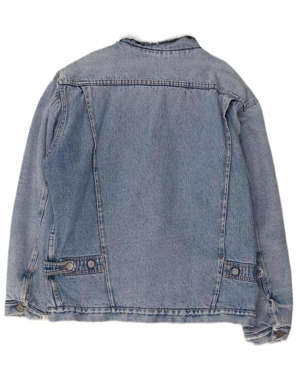 RIFLE Mens Denim Sherpa Jacket UK 38 Medium Blue