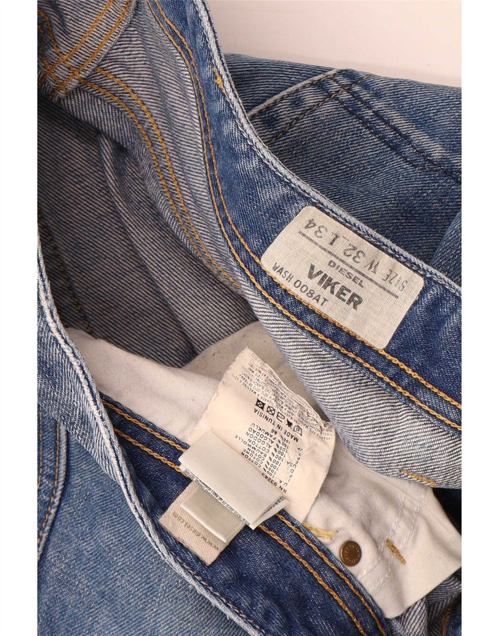 Diesel Mens Viker Straight Jeans W32 L34 Blue Cotton