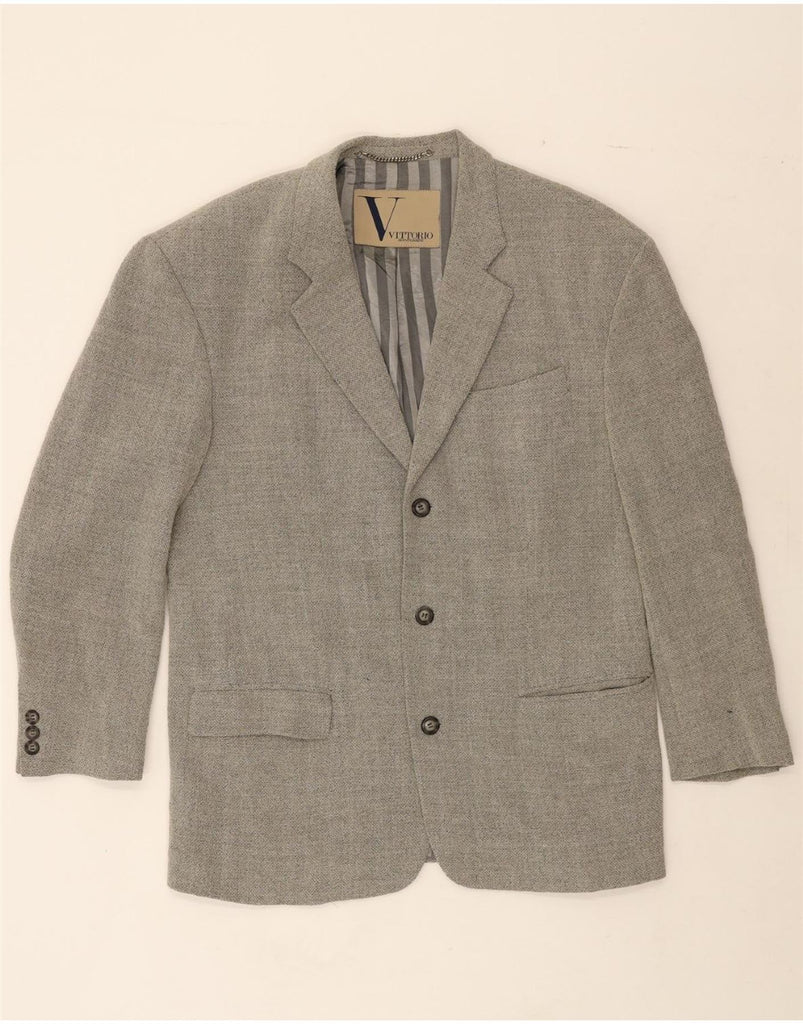 VITTORIO VENETO Mens 3 Button Blazer Jacket IT 48 Medium Grey Wool Vintage Vittorio Veneto and Second-Hand Vittorio Veneto from Messina Hembry 