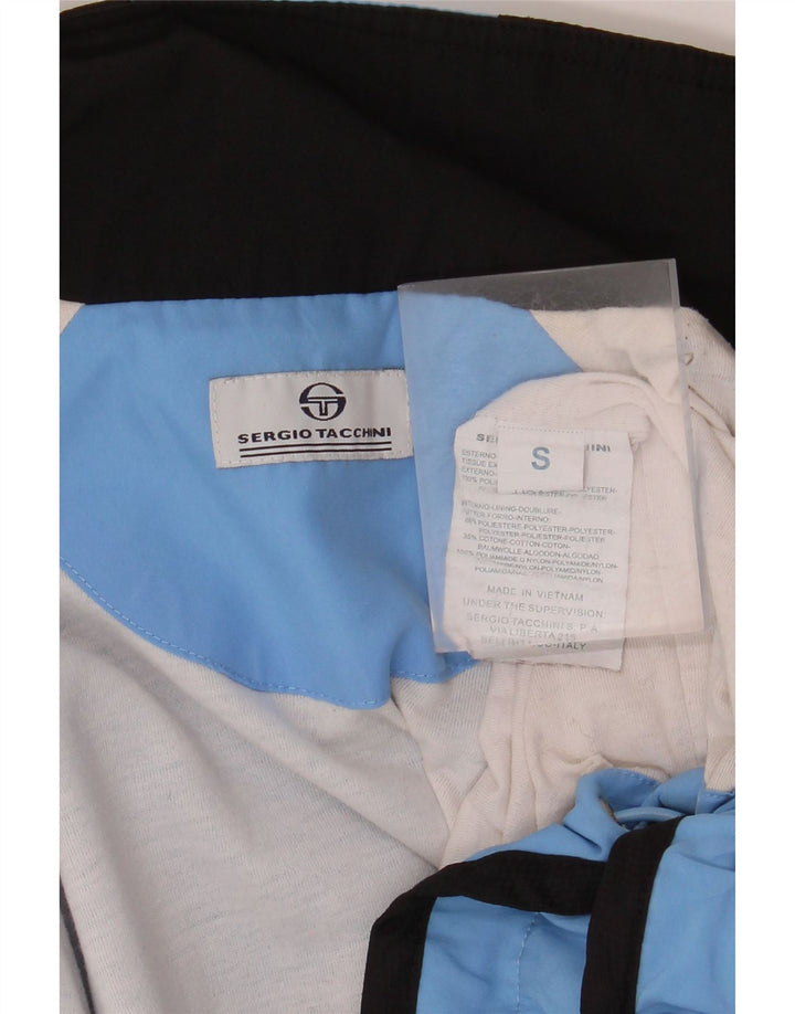 Sergio Tacchini Mens Tracksuit Top Jacket Small Blue Colourblock Polyester