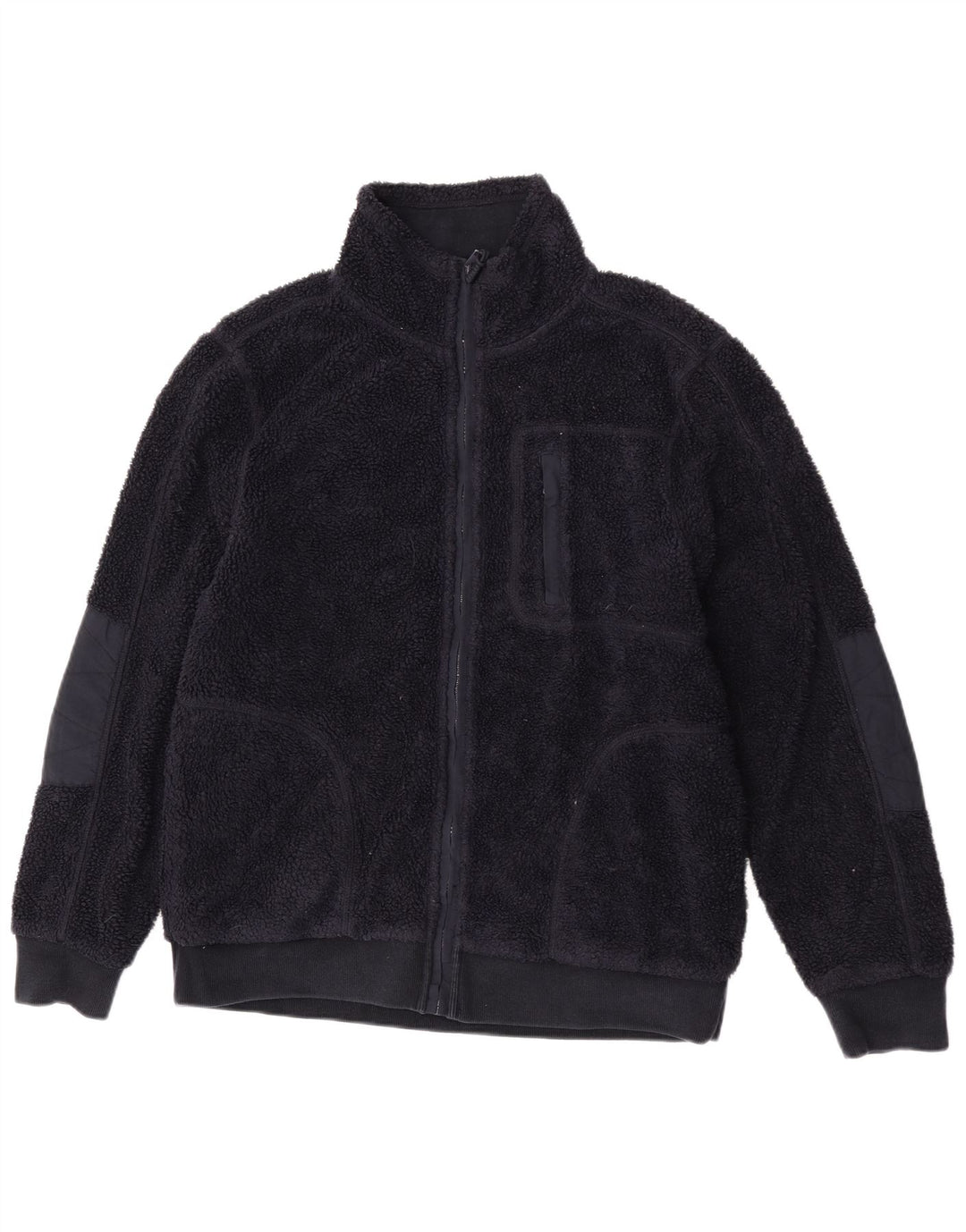 Fat Face Mens Fleece Jacket UK 38 Medium Navy Blue Polyester