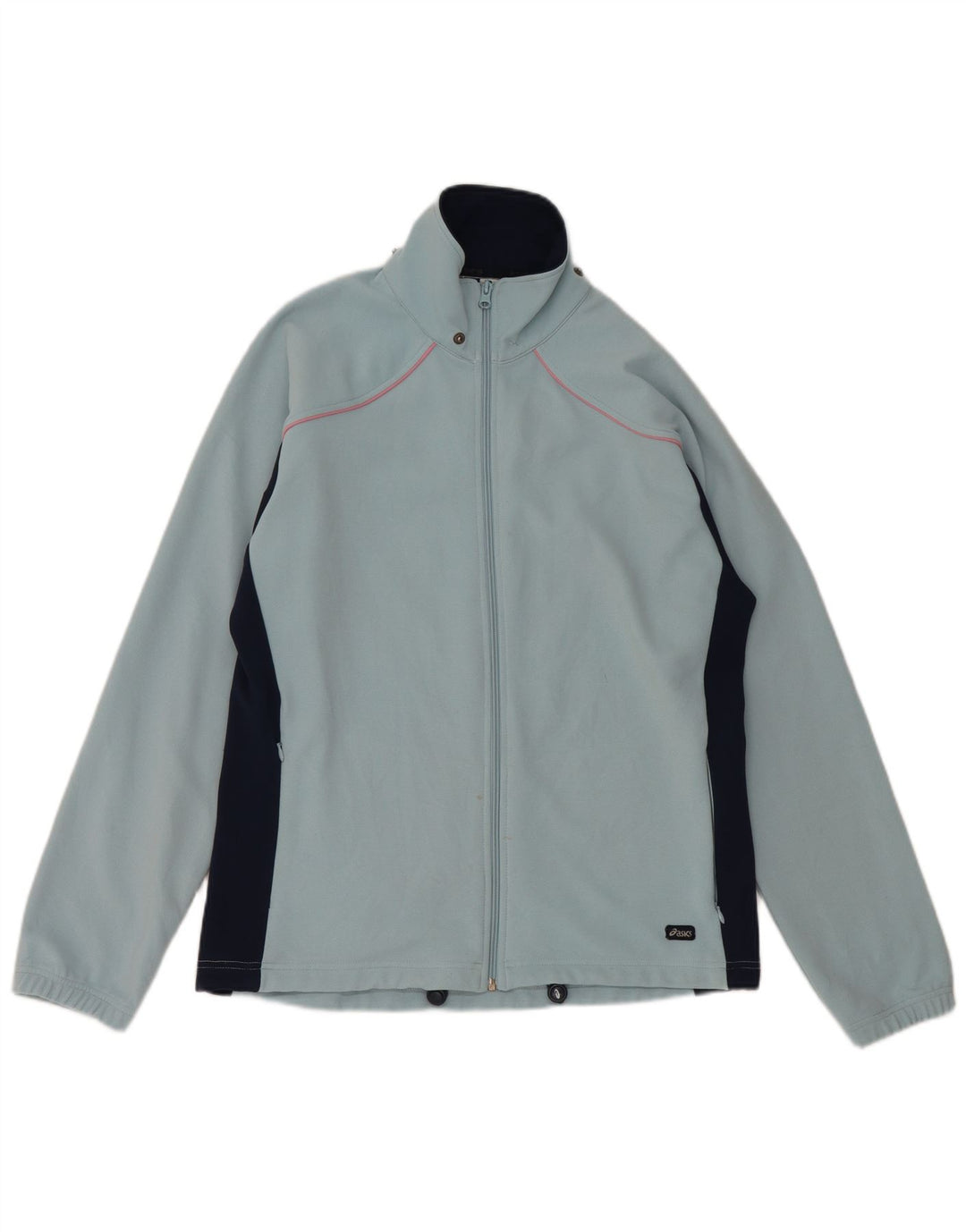 Asics Mens Tracksuit Top Jacket Medium Blue Colourblock Polyester