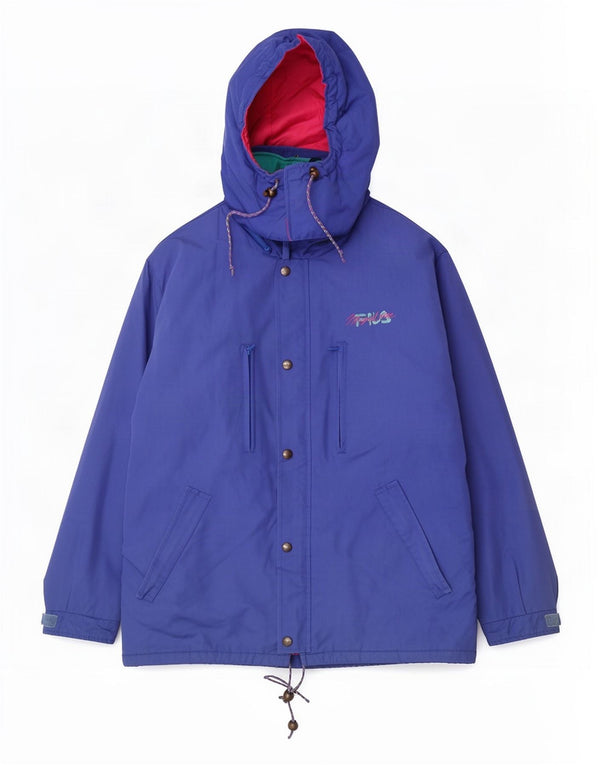 Fila Mens Hooded Windbreaker Jacket IT 52 2XL Blue Colourblock Polyester