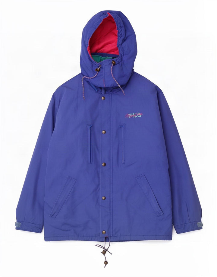 Fila Mens Hooded Windbreaker Jacket IT 52 2XL Blue Colourblock Polyester