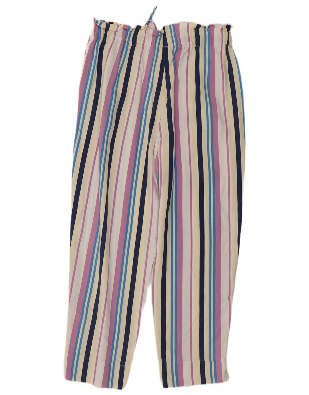 Benetton Womens Cropped Trousers Medium W30 L26 Multicoloured Striped