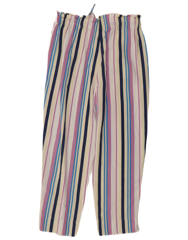 Benetton Womens Cropped Trousers Medium W30 L26 Multicoloured Striped