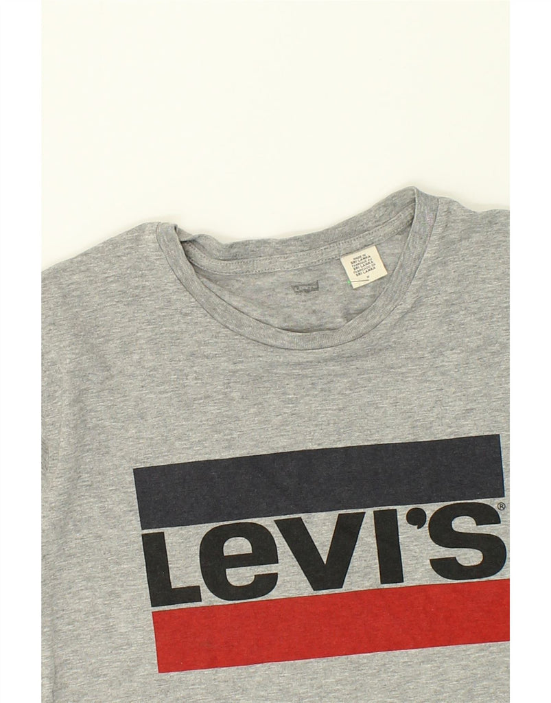 LEVI'S Womens Graphic T-Shirt Top UK 12 Medium Grey | Vintage Levi's | Thrift | Second-Hand Levi's | Used Clothing | Messina Hembry 