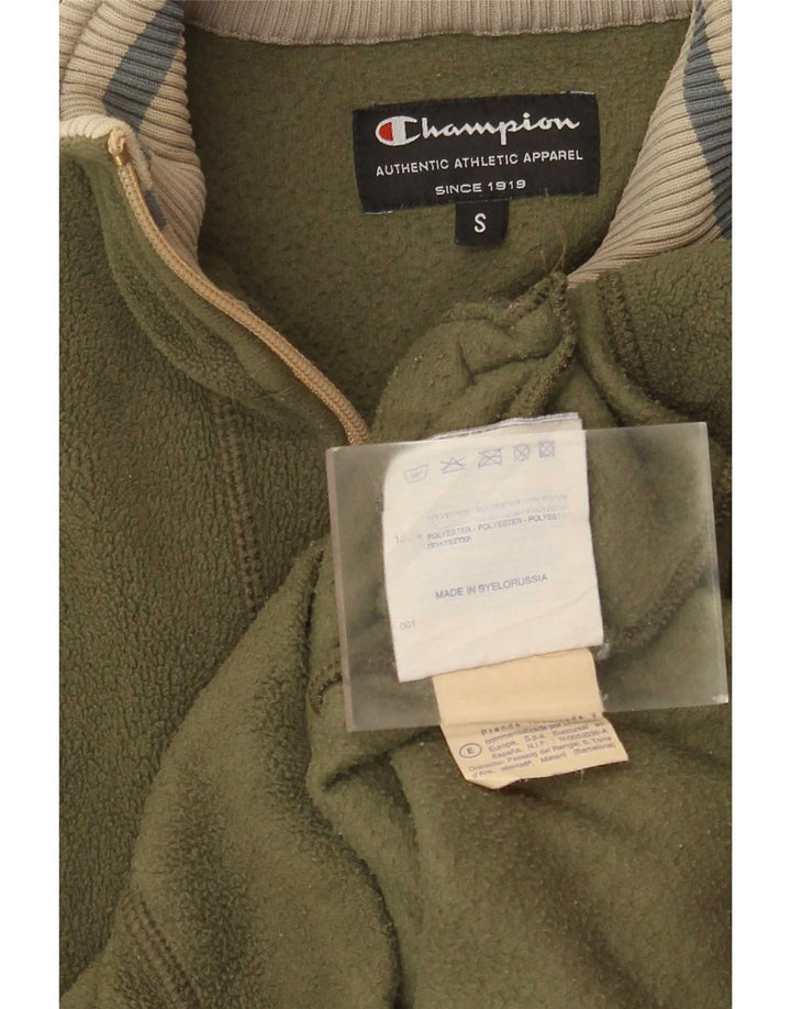 Champion Mens Fleece Jacket UK 36 Small Green Colourblock Polyester
