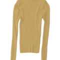 Zara Womens Crop Top Long Sleeve UK 8 Small Yellow Viscose