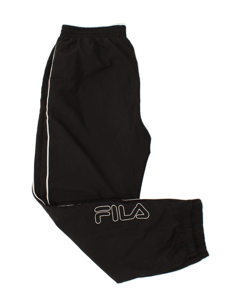 FILA Mens Graphic Tracksuit Trousers Joggers XL Black Polyester Vintage Fila and Second-Hand Fila from Messina Hembry 