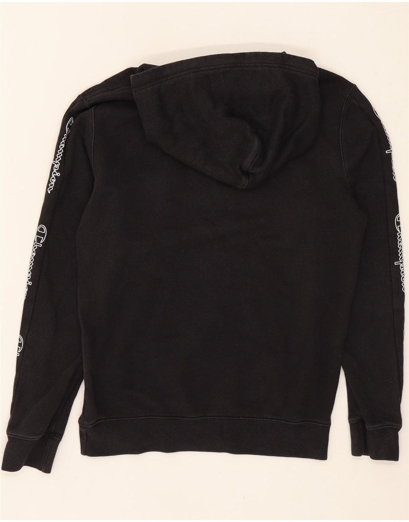 CHAMPION Mens Graphic Hoodie Jumper Small Black Vintage Champion and Second-Hand Champion from Messina Hembry 