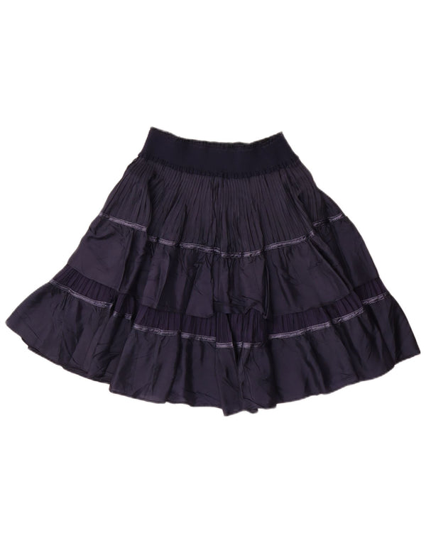 Vintage Womens Tiered Skirt W30 Medium Navy Blue