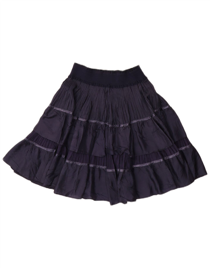 Vintage Womens Tiered Skirt W30 Medium Navy Blue