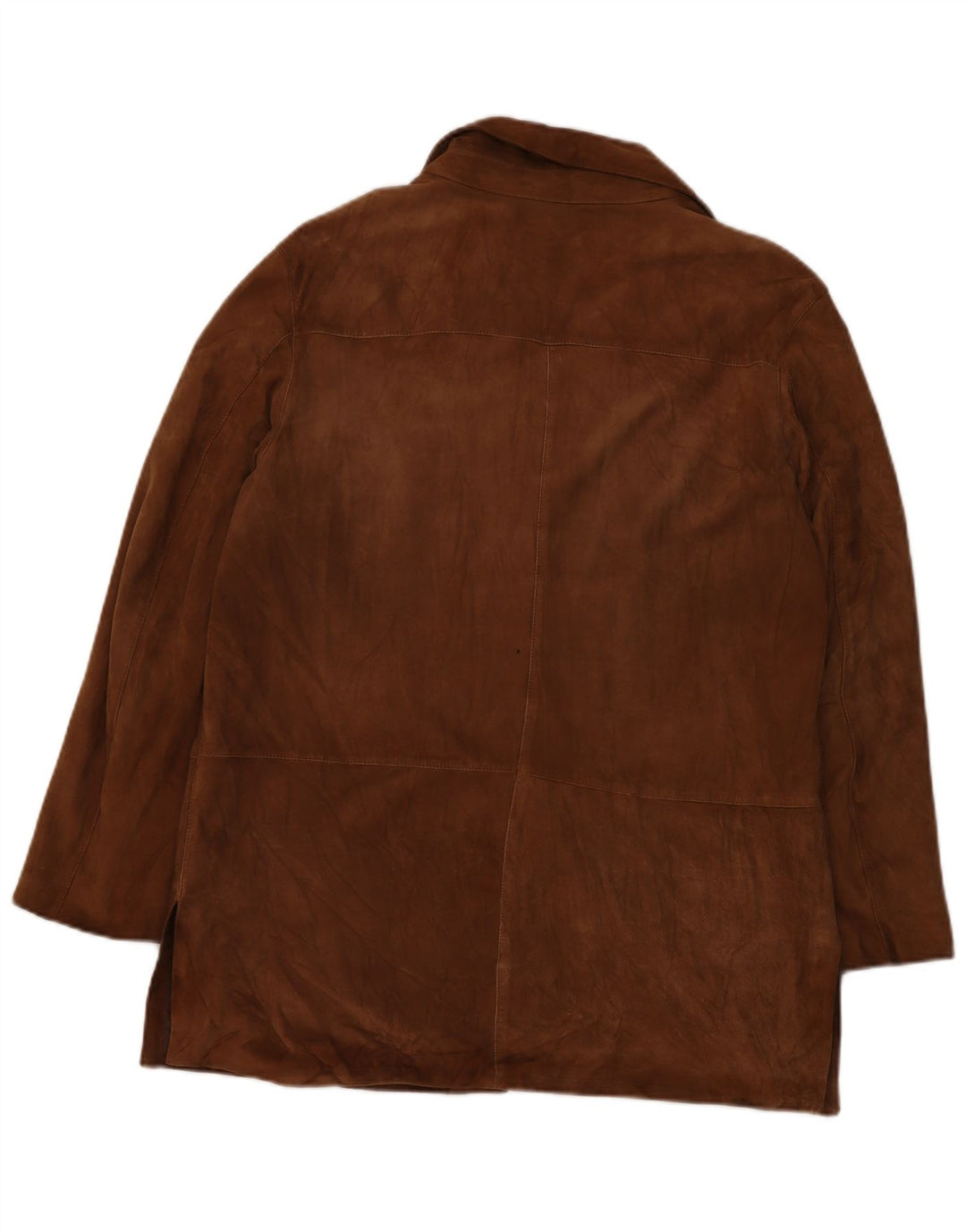 Vintage Womens 3 Button Suede Blazer Jacket IT 50 XL Brown Leather