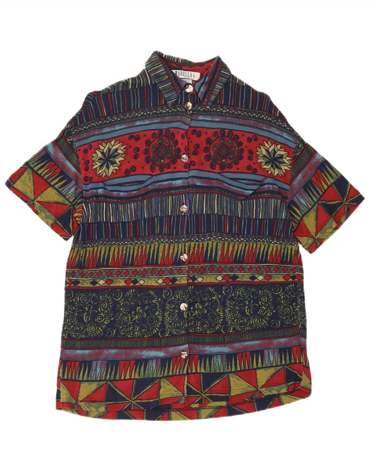 Marella Womens Shirt Blouse UK 14 Medium Multicoloured Geometric