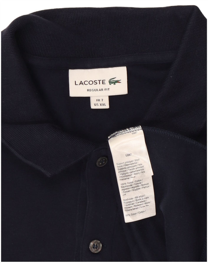 Lacoste Mens Polo Shirt Size 7 2XL Navy Blue Cotton