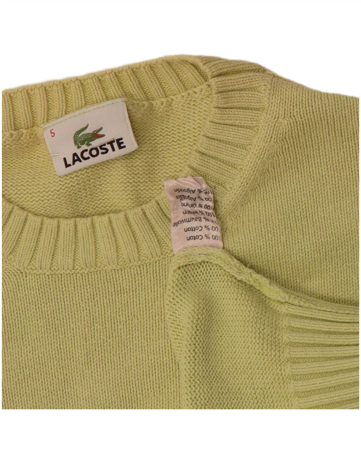 Lacoste Mens Crew Neck Jumper Sweater Size 5 Large Green Cotton