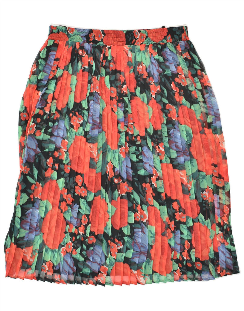 VINTAGE Womens Pleated Skirt W30 Medium Multicoloured Floral | Vintage Vintage | Thrift | Second-Hand Vintage | Used Clothing | Messina Hembry 