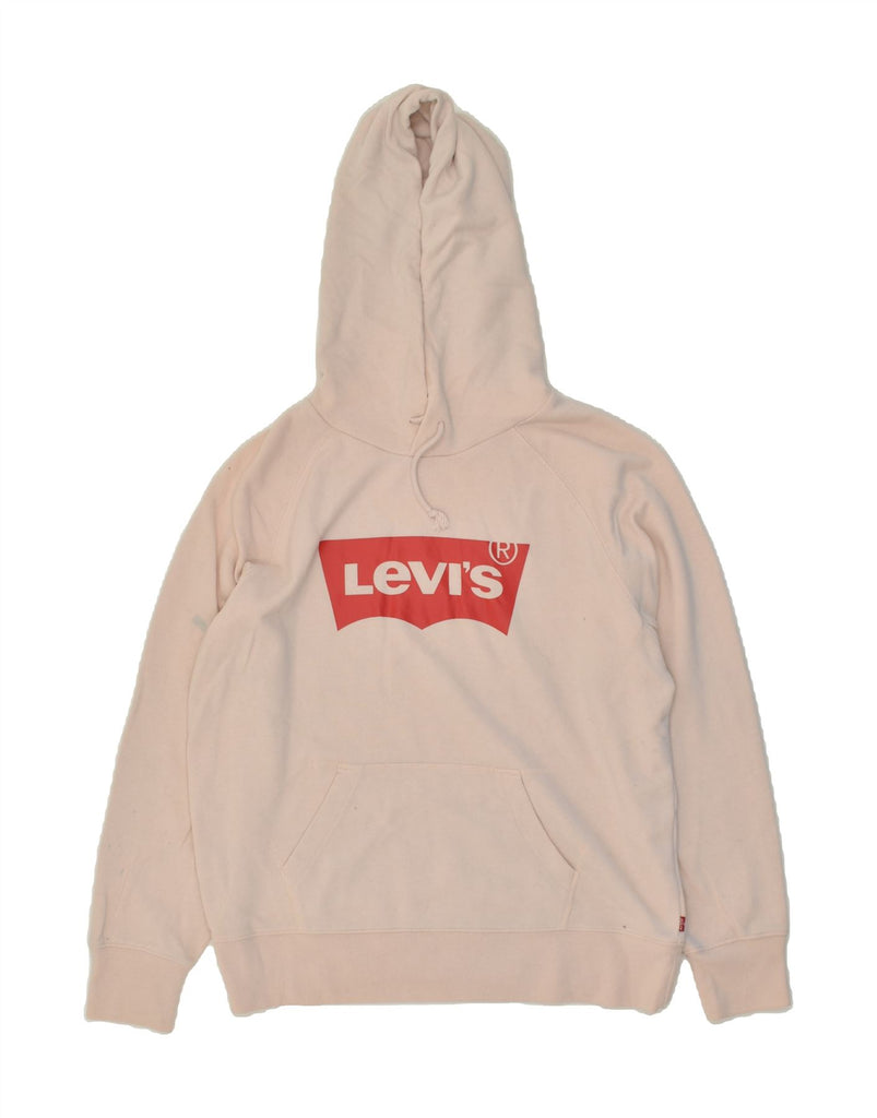 LEVI'S Womens Oversized Graphic Hoodie Jumper UK 10 Small Pink | Vintage Levi's | Thrift | Second-Hand Levi's | Used Clothing | Messina Hembry 