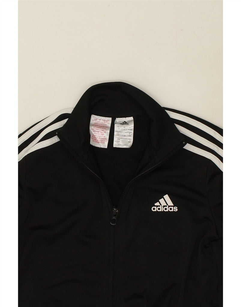 ADIDAS Boys Tracksuit Top Jacket 9-10 Years Small   Black Polyester | Vintage Adidas | Thrift | Second-Hand Adidas | Used Clothing | Messina Hembry 