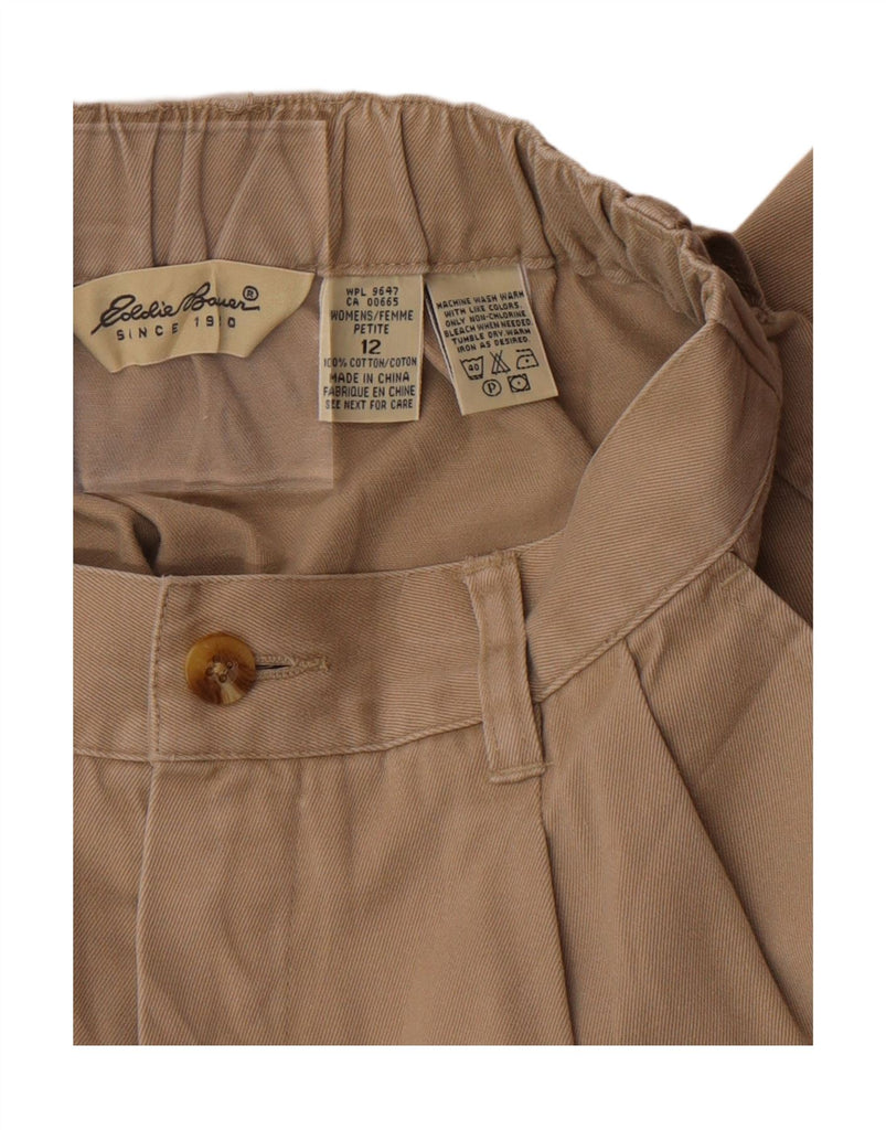 EDDIE BAUER Womens Loose Fit Chino Trousers US 12 Large W32 L26 Beige Vintage Eddie Bauer and Second-Hand Eddie Bauer from Messina Hembry 