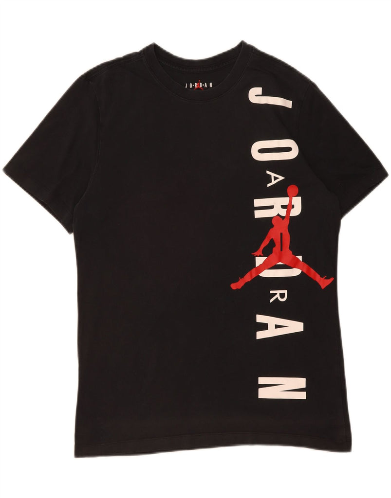 JORDAN Mens Graphic T-Shirt Top Medium Black Cotton Vintage Jordan and Second-Hand Jordan from Messina Hembry 