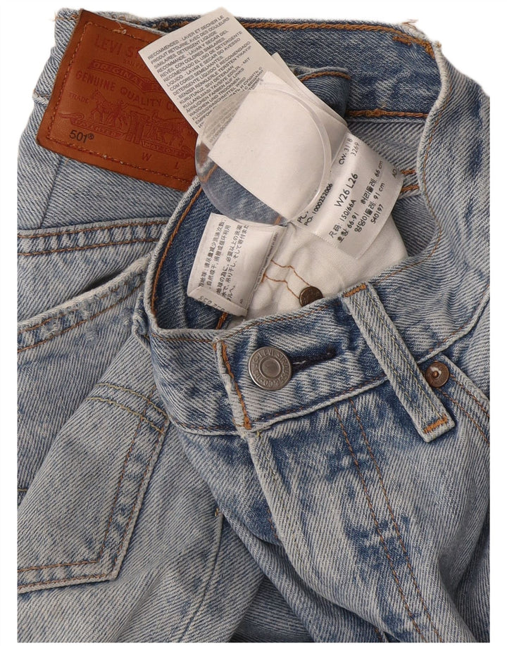 Levi's Womens 501 Straight Jeans W26 L26 Blue Cotton