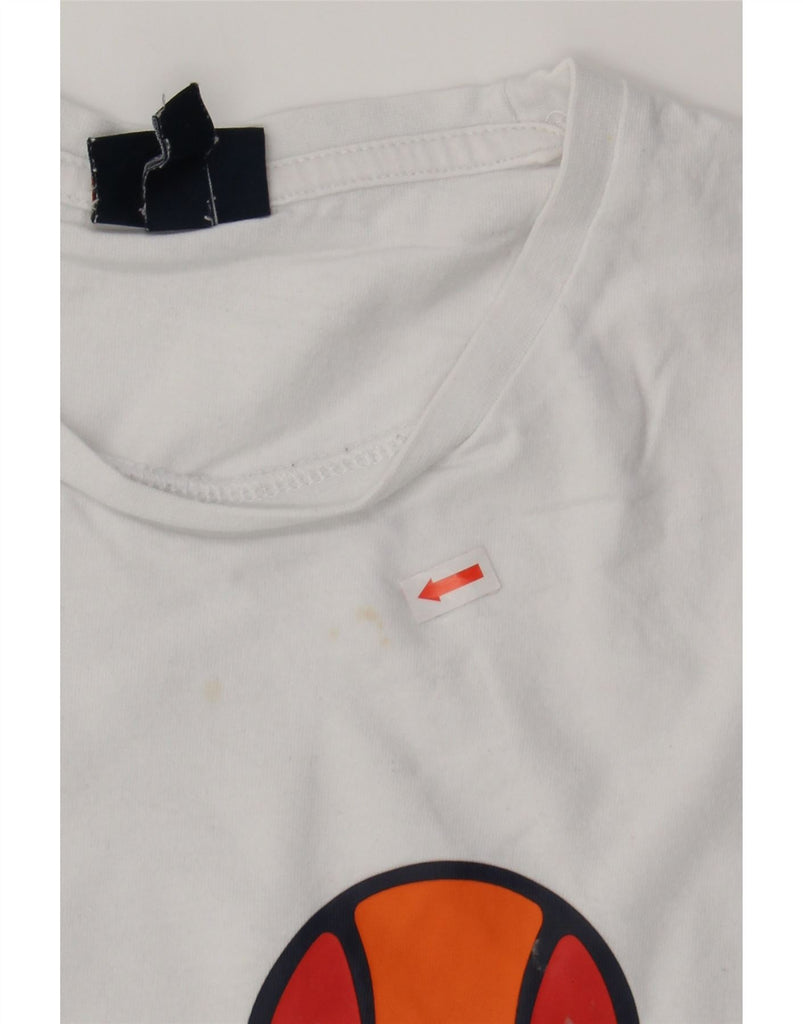 ELLESSE Mens Graphic T-Shirt Top Medium White Cotton Vintage Ellesse and Second-Hand Ellesse from Messina Hembry 