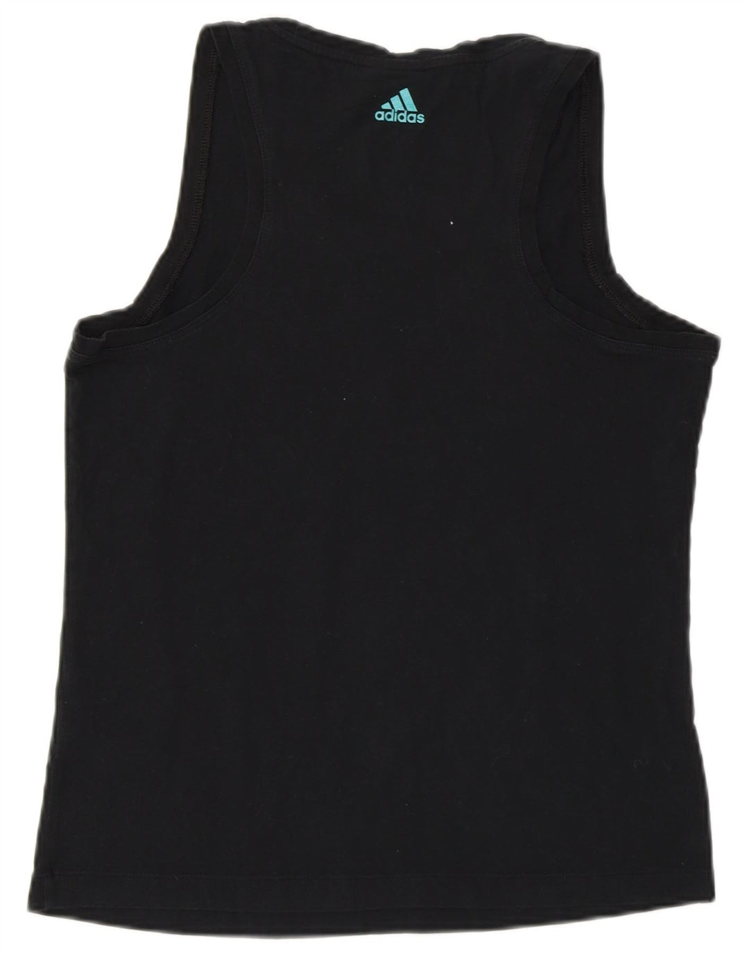 ADIDAS Womens Graphic Vest Top UK 14 Medium Black Cotton