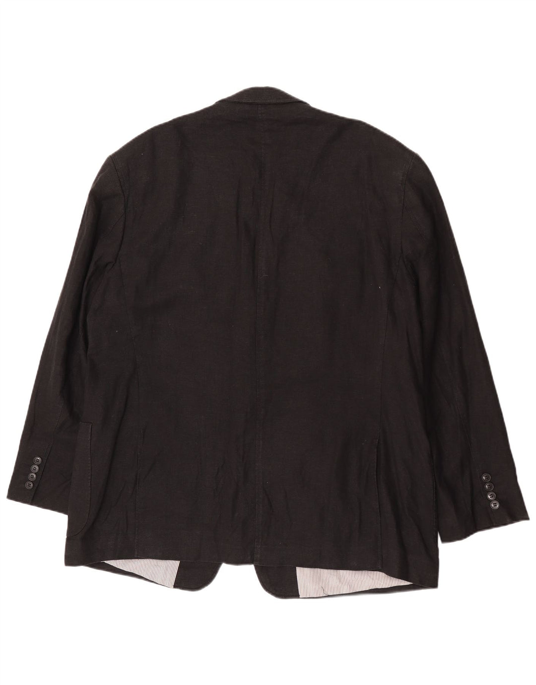 Marks & Spencer Mens 2 Button Blazer Jacket UK 48 2XL Black Linen