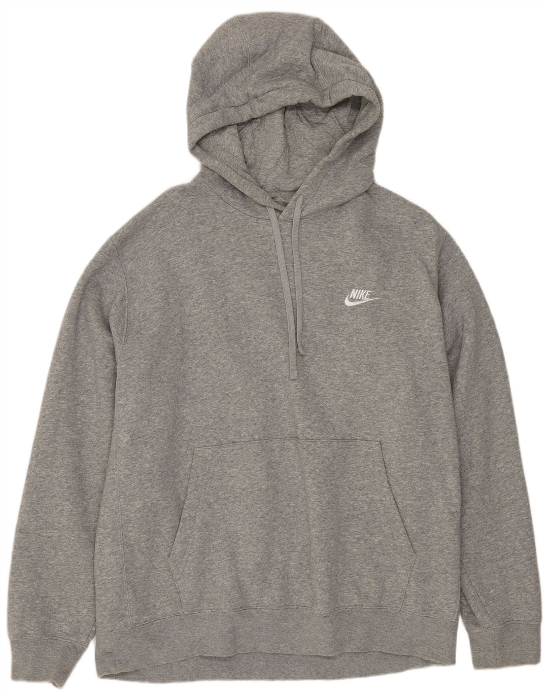 Nike Mens Hoodie Jumper Large Grey Flecked Cotton