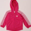 ADIDAS Baby Girls Zip Hoodie Sweater 9-12 Months Pink Polyester Vintage Adidas and Second-Hand Adidas from Messina Hembry 