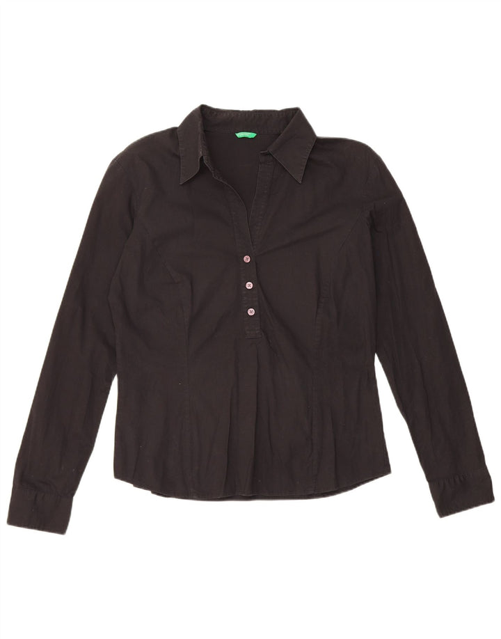 BENETTON Womens Pullover Shirt UK 16 Large Black