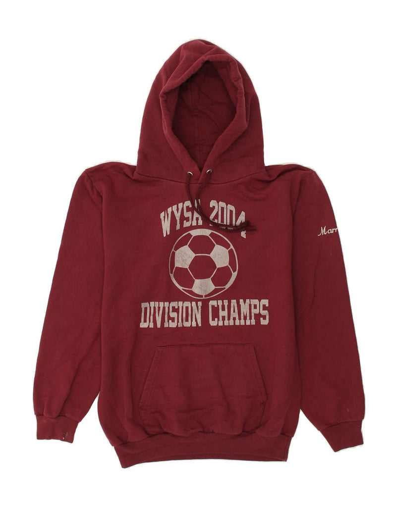 CHAMPION Mens Graphic Hoodie Jumper Small Maroon Cotton | Vintage Champion | Thrift | Second-Hand Champion | Used Clothing | Messina Hembry 