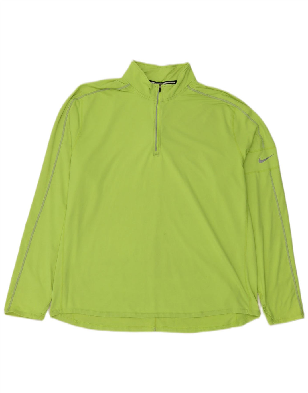 Nike Mens Dri Fit Zip Neck Pullover Tracksuit Top 2XL Green Polyester