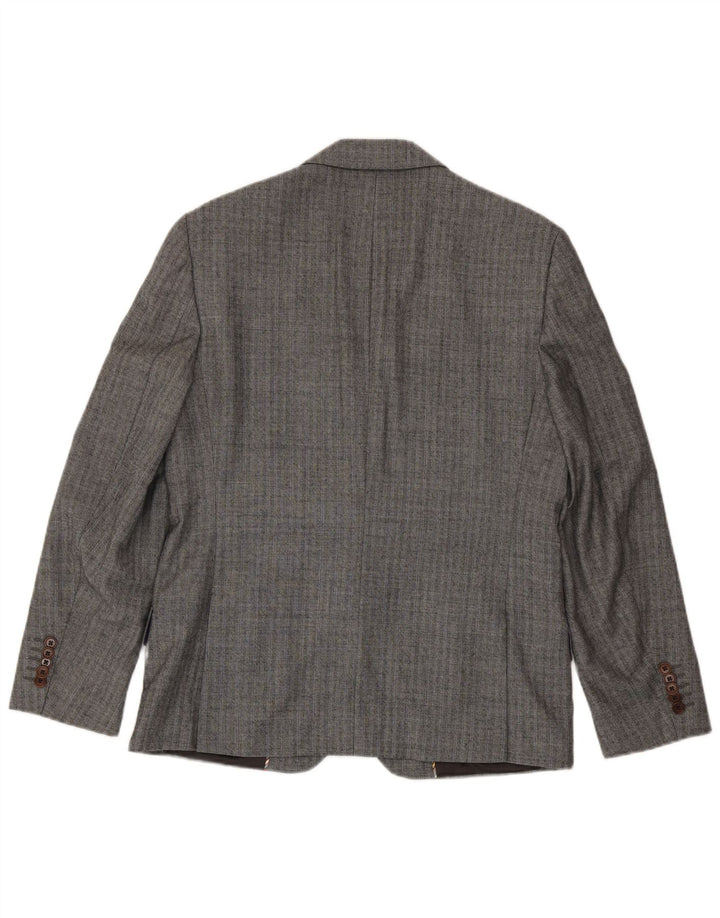 Paul Smith Mens 2 Button Blazer Jacket UK 40 Large Grey Pinstripe Wool