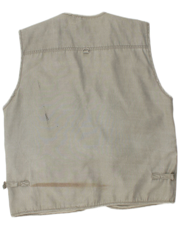 Vintage Mens Utility Gilet UK 42 XL Grey Cotton