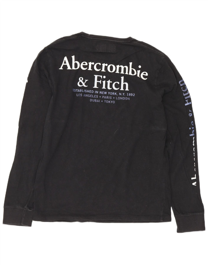 Abercrombie & Fitch Mens Graphic Top Long Sleeve Medium Black Cotton