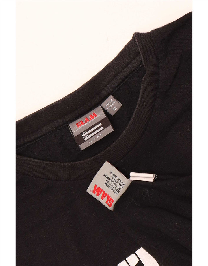 Slam Mens Graphic T-Shirt Top Medium Black Cotton
