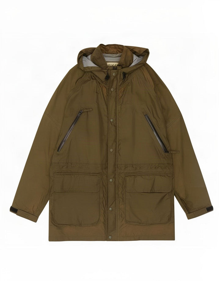 Orvis Mens Raincoat UK 38 Medium Khaki Nylon