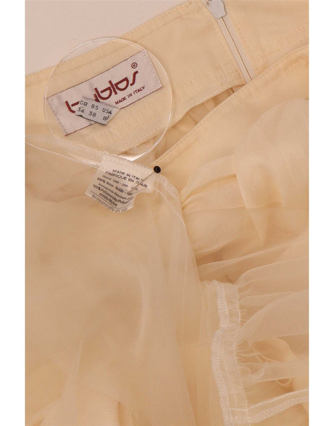 Byblos Womens Pleated Flared Skirt US 8 Medium W26 Beige Silk