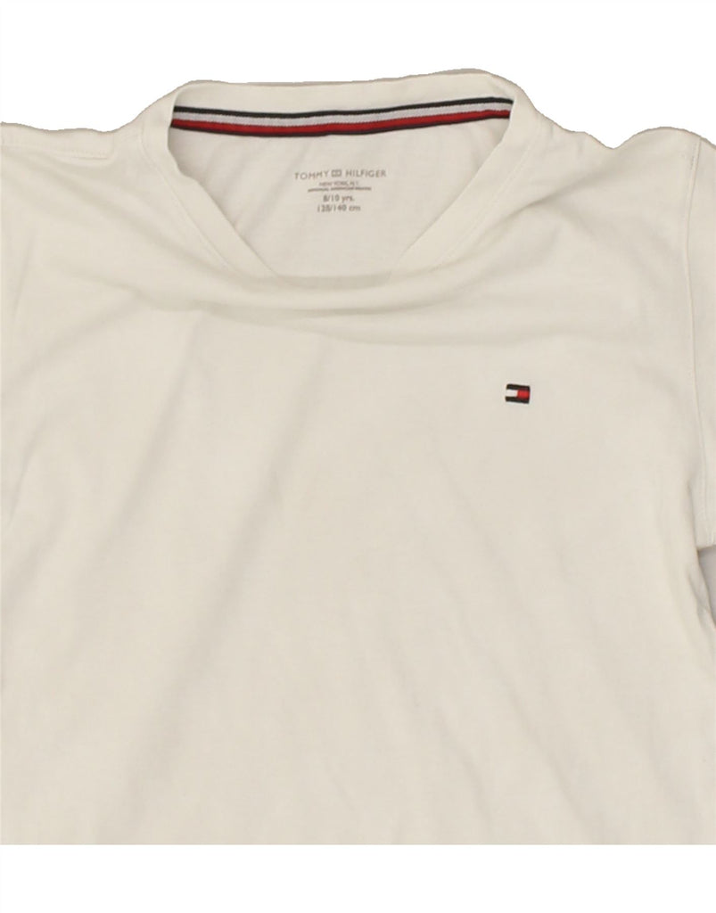 TOMMY HILFIGER Boys T-Shirt Top 8-9 Years White Cotton | Vintage Tommy Hilfiger | Thrift | Second-Hand Tommy Hilfiger | Used Clothing | Messina Hembry 