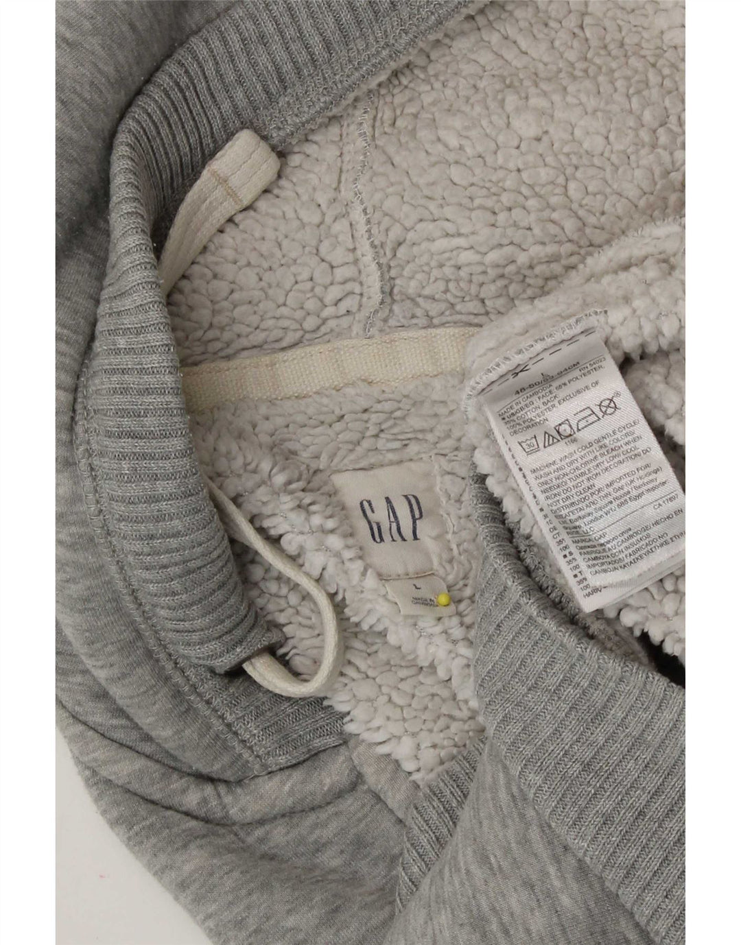 Gap Mens Graphic Zip Hoodie Sweater Large Grey Cotton