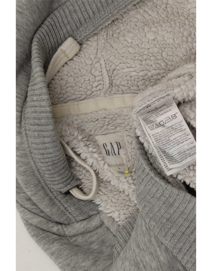 Gap Mens Graphic Zip Hoodie Sweater Large Grey Cotton