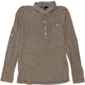 Zara Mens Long Sleeve Polo Shirt Medium Grey Flecked