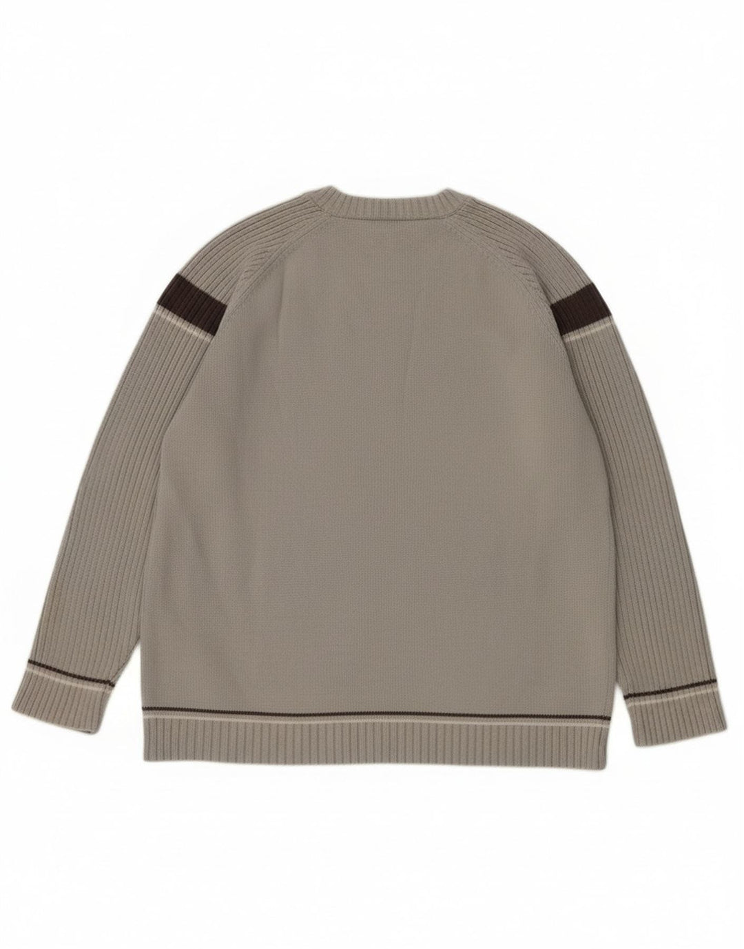 Kickers Mens Crew Neck Jumper Sweater Medium Grey Colourblock Cotton